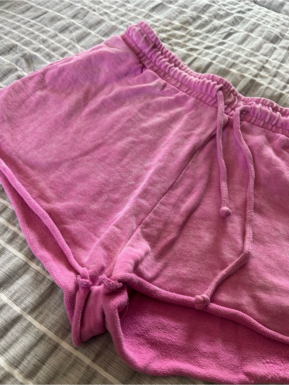 Pink Knit Drawstring Lounge Shorts - Picture 2 of 4